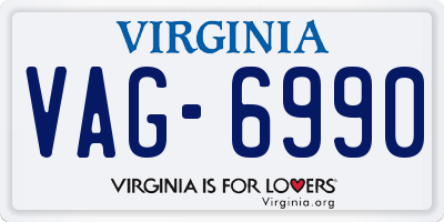 VA license plate VAG6990