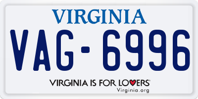 VA license plate VAG6996