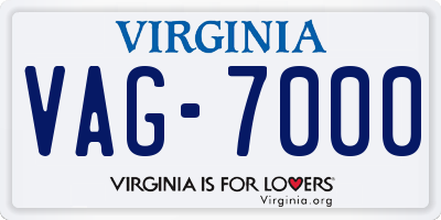 VA license plate VAG7000