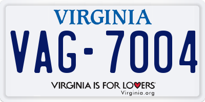 VA license plate VAG7004