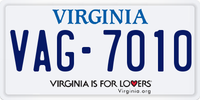 VA license plate VAG7010