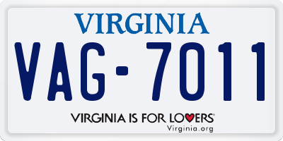 VA license plate VAG7011