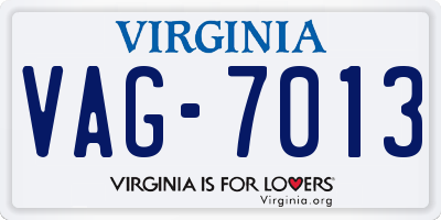 VA license plate VAG7013