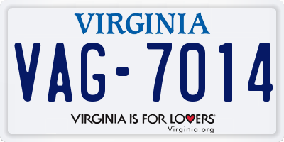 VA license plate VAG7014
