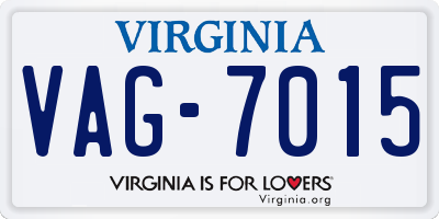 VA license plate VAG7015