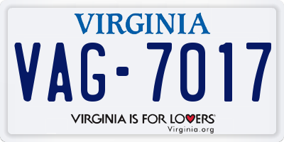 VA license plate VAG7017
