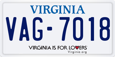VA license plate VAG7018