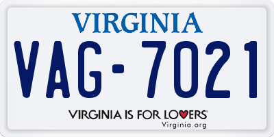 VA license plate VAG7021