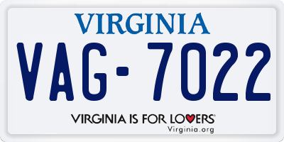 VA license plate VAG7022