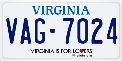 VA license plate VAG7024