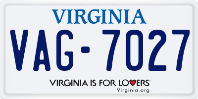 VA license plate VAG7027