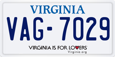 VA license plate VAG7029