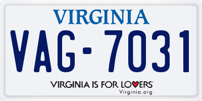 VA license plate VAG7031