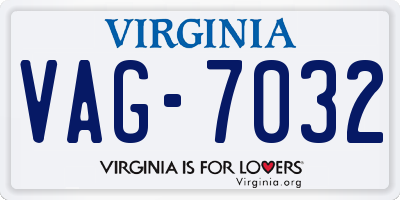VA license plate VAG7032