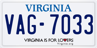 VA license plate VAG7033