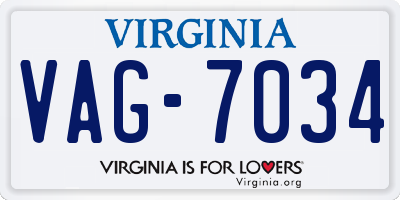 VA license plate VAG7034