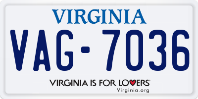 VA license plate VAG7036