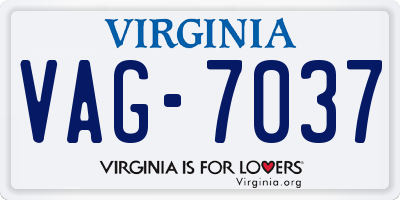 VA license plate VAG7037