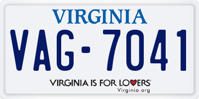 VA license plate VAG7041