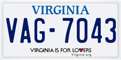 VA license plate VAG7043