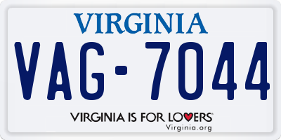 VA license plate VAG7044