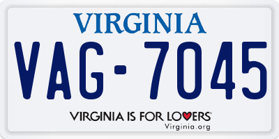 VA license plate VAG7045