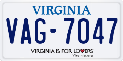 VA license plate VAG7047