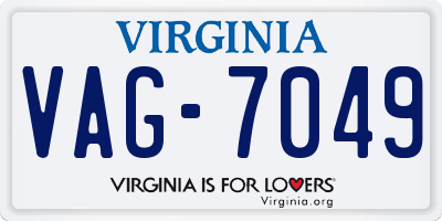 VA license plate VAG7049