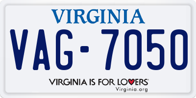 VA license plate VAG7050