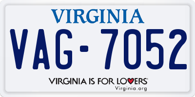 VA license plate VAG7052