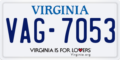 VA license plate VAG7053