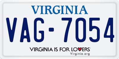 VA license plate VAG7054