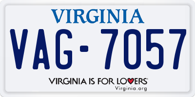 VA license plate VAG7057