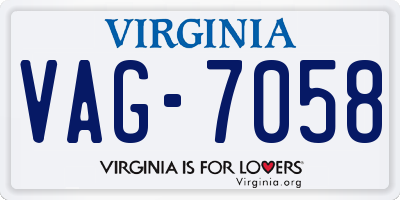 VA license plate VAG7058