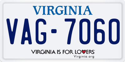 VA license plate VAG7060