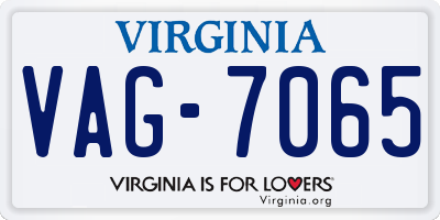 VA license plate VAG7065