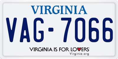 VA license plate VAG7066