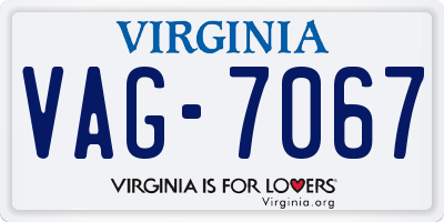 VA license plate VAG7067