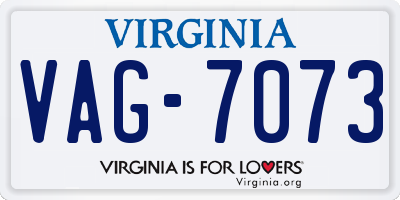 VA license plate VAG7073