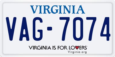 VA license plate VAG7074