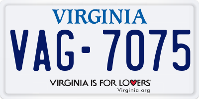 VA license plate VAG7075