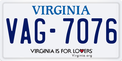 VA license plate VAG7076