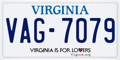 VA license plate VAG7079