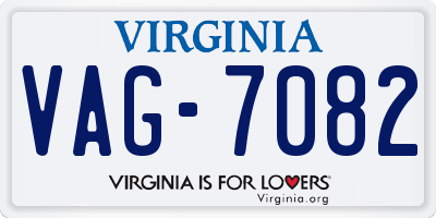 VA license plate VAG7082