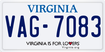 VA license plate VAG7083