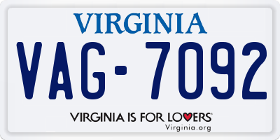 VA license plate VAG7092