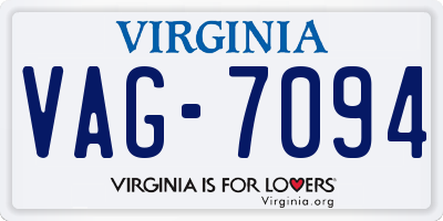 VA license plate VAG7094