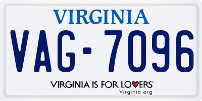 VA license plate VAG7096