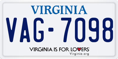 VA license plate VAG7098