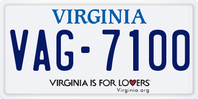 VA license plate VAG7100